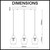 CLA Lighting Champan Glass Ellipse Triple Pendant Light Dimensions Diagram showing rectangle base and adjustable suspension lengths.