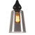 Close-up of a CLA Lighting Jerez smoked glass interior pendant light with a flat-top ellipse shade and matte black lampholder, illuminated to show the vintage-style filament globe for a modern industrial look in Australian homes.