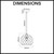 Dimension diagram for the 200mm Tuile Drop Pendant Light showing technical specifications and diameter for modern interior design in Australia.