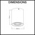 Technical dimension diagram for a modern round surface-mounted LED ceiling light, showing the sleek profile and compact design suitable for contemporary Australian home interiors.