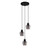 Champan glass ellipse pendant lights in black smoke and bronze amber clustered at varying heights, ideal for stylish kitchen or dining area lighting in Australia.