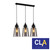 Jerez Interior 3 Ellipse Glass Pendant Lights on Matte Black Linear Bar for Australian Home Decors