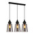 Modern Jerez 3 Ellipse Flat Top Glass Pendant Lights with a linear bar base and bronze amber finish for interior home lighting in Australia.