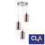 CLA Lighting Rose Gold Indoor Cylinder Glass Pendant Lights with Triple Round Base for Modern Australian Interiors
