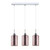 Espejo Interior 3 Cylinder Glass Pendant Lights with Rose Gold Finish and Linear Bar Base for Australian Kitchens and Dining Areas