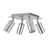 Modern titanium-finished outdoor adjustable square ceiling-mounted spot light with four heads, ideal for contemporary Australian porches and patios.