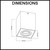 Technical dimension diagram for a modern CLA Lighting square surface mounted LED ceiling light fixture for Australian homes.