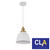 CLA Lighting Cerema Ellipse White Metal Pendant Light with Antique Brass Lampholder for Modern Australian Interiors
