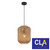 Cesta Interior Cylinder Brown and Natural Bamboo Cage Pendant Light with Black Suspension Cable for Modern Australian Homes