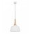 CLA Nordic Angled Dome Pendant Light in Matte White with Blonde Wood Trim and White Cable for Modern Australian Kitchen and Dining Interiors