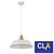 Cerema Interior White Angled Dome Metal Pendant Light with Antique Brass Lampholder and Black Highlights for Australian Homes