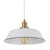 Cerema E27 Angled Dome Pendant Light in White with Antique Brass highlights, a stylish vintage-inspired interior metal feature light for Australian kitchens and dining areas.