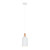Horten Matte White Oblong Pendant Light with Wood Painted Detail, Scandinavian Style Interior E27 Ceiling Lighting Australia