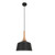 CLA Lighting Nordic Angled Dome Pendant Light with Matte Black Shade and Natural Oak Wood Lampholder for Modern Australian Interiors