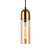 Manga E27 Amber Glass Cylinder Pendant Light with Brass Highlight for Modern Australian Interior Design