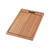 Sapele wood kitchen sink chopping board with drainage groove and handle cutout for workstation sinks.