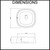 Moku Solid Limestone Square Bathroom Basin Dimension Diagram 440mm x 440mm Australia