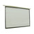 Angled view of an electric motorised projector screen with a white casing for home cinema in Australia.