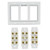 Components of an 8.2 home theatre surround sound speaker wall plate kit including banana binding posts and RCA subwoofer jacks for Australian home cinema installations.
