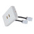 Rear view of a white dual HDMI home theatre wall plate showing two flexible gold-plated female HDMI pigtail cables for easy in-wall installation in tight cavities across Australia.