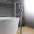 Modern Chrome Freestanding Bathtub Faucet with Handheld Shower Head and Floor Mounted Mixer Tap for Designer Australian Bathrooms