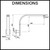 Polished chrome gooseneck shower arm dimensions diagram for wall mounted bathroom shower head installation in Australia