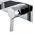 Modern chrome wall mounted basin mixer tap with sleek single lever handle and long curved spout for contemporary Australian bathrooms.