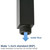 Close-up of a matte black square ceiling-mounted shower arm male thread connection for modern bathroom renovations in Australia.