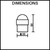 Dimension diagram of a floor-mounted solid stainless steel dome door stopper for modern Australian homes.