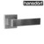 Hansdorf Zara solid stainless steel passage door lever handle kit with brushed finish on a white background, available at Renovator Store Australia.