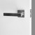 Kudos Solid Brushed 304 Stainless Steel Privacy Door Lever Handle Kit with Square Rose and Push Button Lock for Modern Bathrooms and Bedrooms in Australia