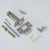Modern Brushed Stainless Steel Door Lever Handle Kit on Square Rose, High-End Interior Hardware for Melbourne Homes.