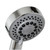 Close-up of a chrome hand shower head showing easy-clean silicone nozzles for a modern bathroom in Melbourne, Australia.