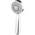Polished chrome 5-function round handheld shower head with flexible silicone nozzles for easy cleaning and adjustable spray settings, ideal for modern Australian bathroom renovations.