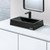 Modern matte black rectangular bathroom basin with pre-drilled tap hole for above-counter installation, available at Renovator Store Australia.