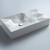 Modern rectangular white crystal glass countertop basin for luxury Australian bathrooms.