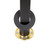 In-floor connection mount for a matte black floor-standing bath spout in a modern Australian bathroom renovation.