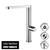 Vito Bertoni SOL2 Slim Chrome and Matte Black L-Shaped Kitchen Mixer Tap with Progressive Handle, Australian Designed by Alder Tapware.