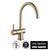 Vito Bertoni WISH2 Matte Brass Gooseneck Sink Mixer Tap with Pin Lever for Kitchens in Australia