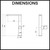 Vito Bertoni SOL2 Graphite Slim L-Shaped Kitchen Sink Mixer Tap Line Drawing and Dimensions Specifications for Australian Home Renovations