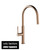 Vito Bertoni Riva copper pull out kitchen mixer tap with gooseneck spout and knurled pin lever, lead-free tapware Australia.