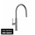 Vito Bertoni Riva Graphite Lead-Free Gooseneck Pull-Out Kitchen Mixer Tap with Knurled Pin Lever for Australian homes.