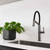 Vito Bertoni Cori graphite pull down kitchen sink mixer tap with black silicone hose for modern Australian homes.