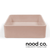 Nood Co Vesl Blush Pink Square Concrete Surface Mount Basin for Australian Bathrooms.