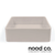Nood Co Vesl Square Concrete Surface Mount Basin in Nood Natural Grey, Australian Made Bathroom Sink