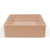 Nood Co Vesl Square Pastel Peach Concrete Surface Mount Bathroom Basin, Handmade in Australia.