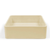 Custard yellow square concrete surface mount bathroom basin by Nood Co, handcrafted in Australia.