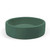 Modern teal round concrete basin surface mounted on a bathroom vanity in Australia.