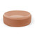Modern pastel peach two-toned concrete round bathroom basin from Nood Co, ideal for contemporary Australian home renovations and minimalist bathroom designs.