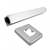 AQUAPERLA Blaze Square Chrome Ceiling Shower Arm 600mm long vertical brass pipe with square flange and thread for bathroom renovation in Australia.